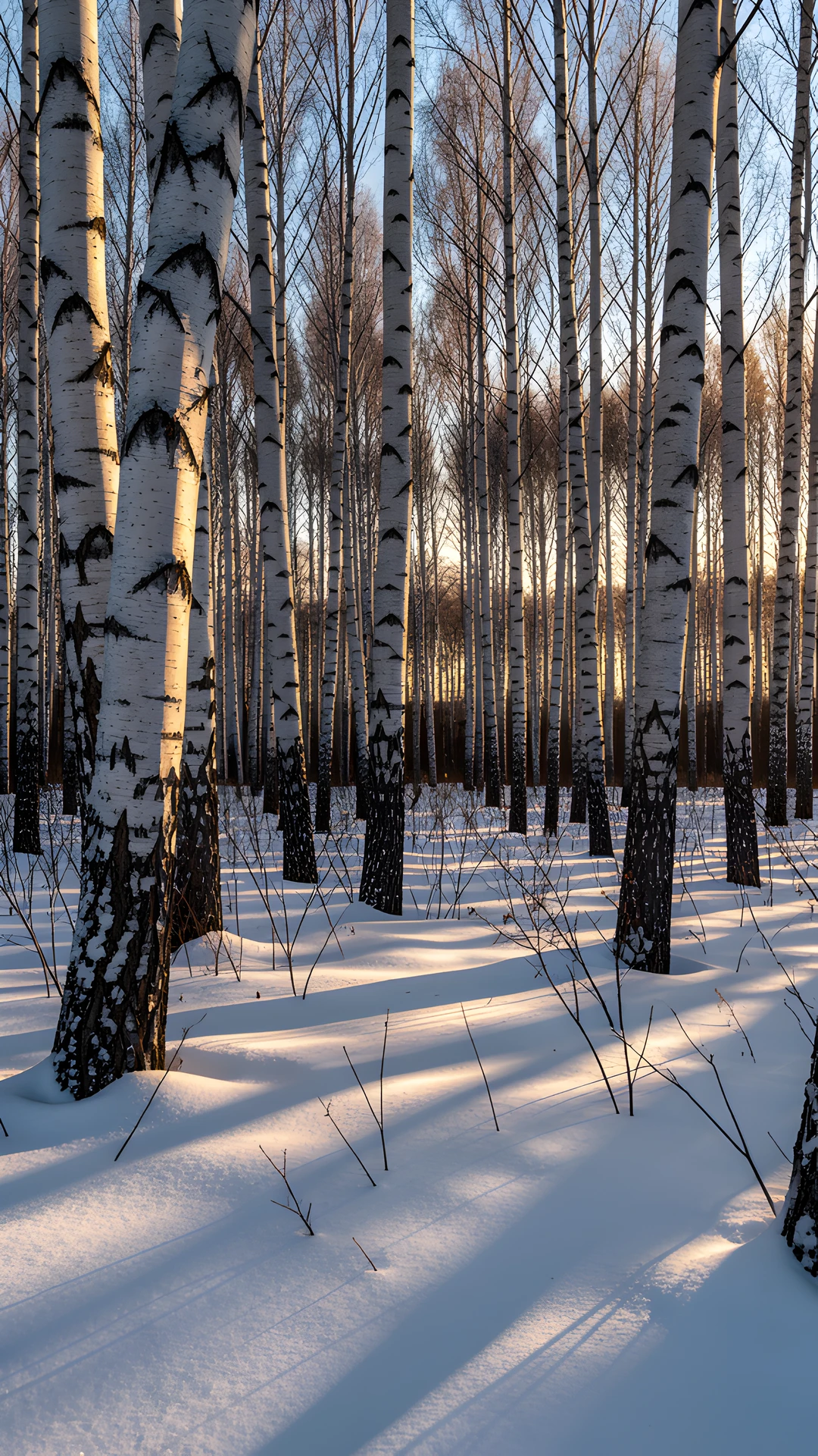 Frozen Birch Forest