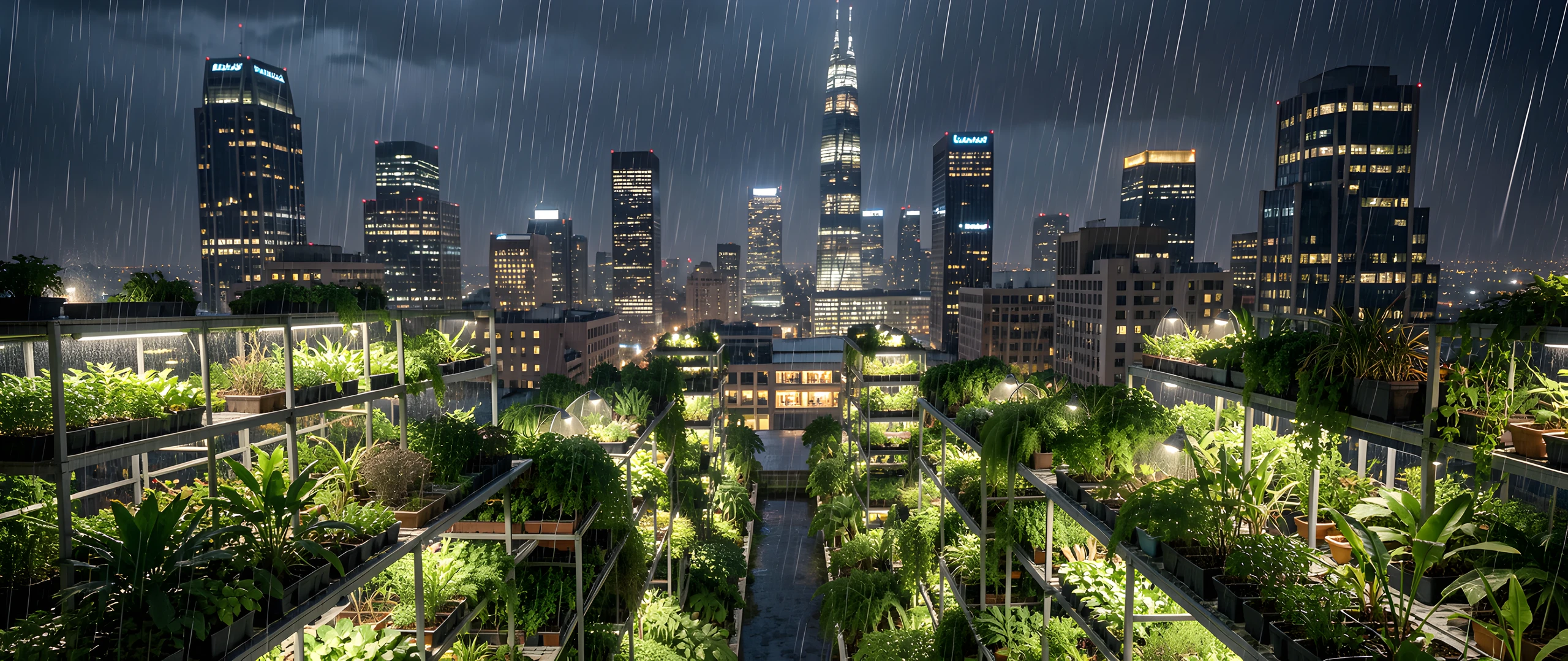 City Rainfall Scene