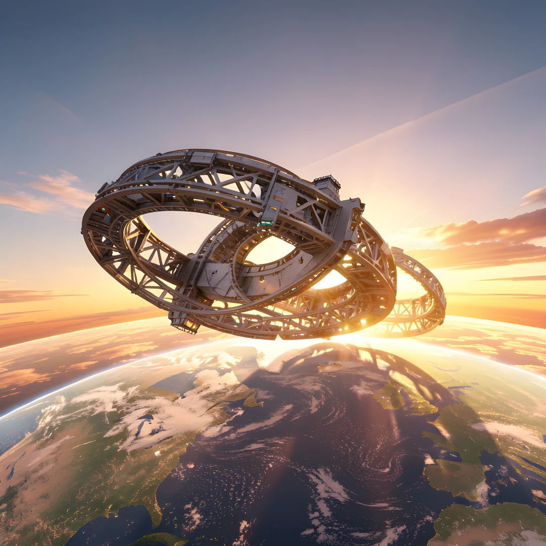 Orbital Station Sunset