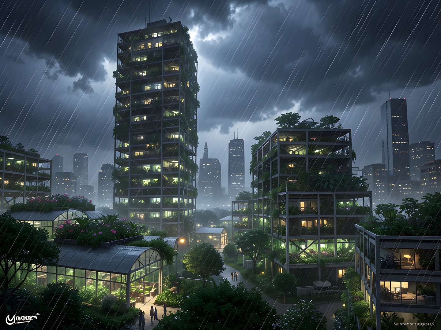 City Skyline Storm