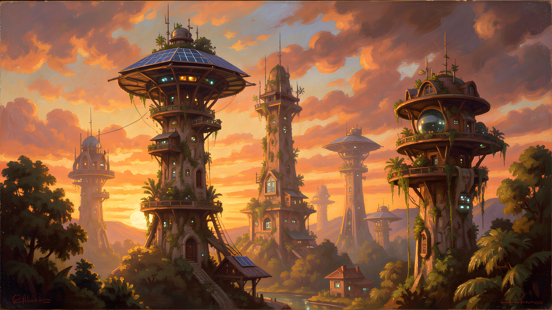 Solarpunk Sunset