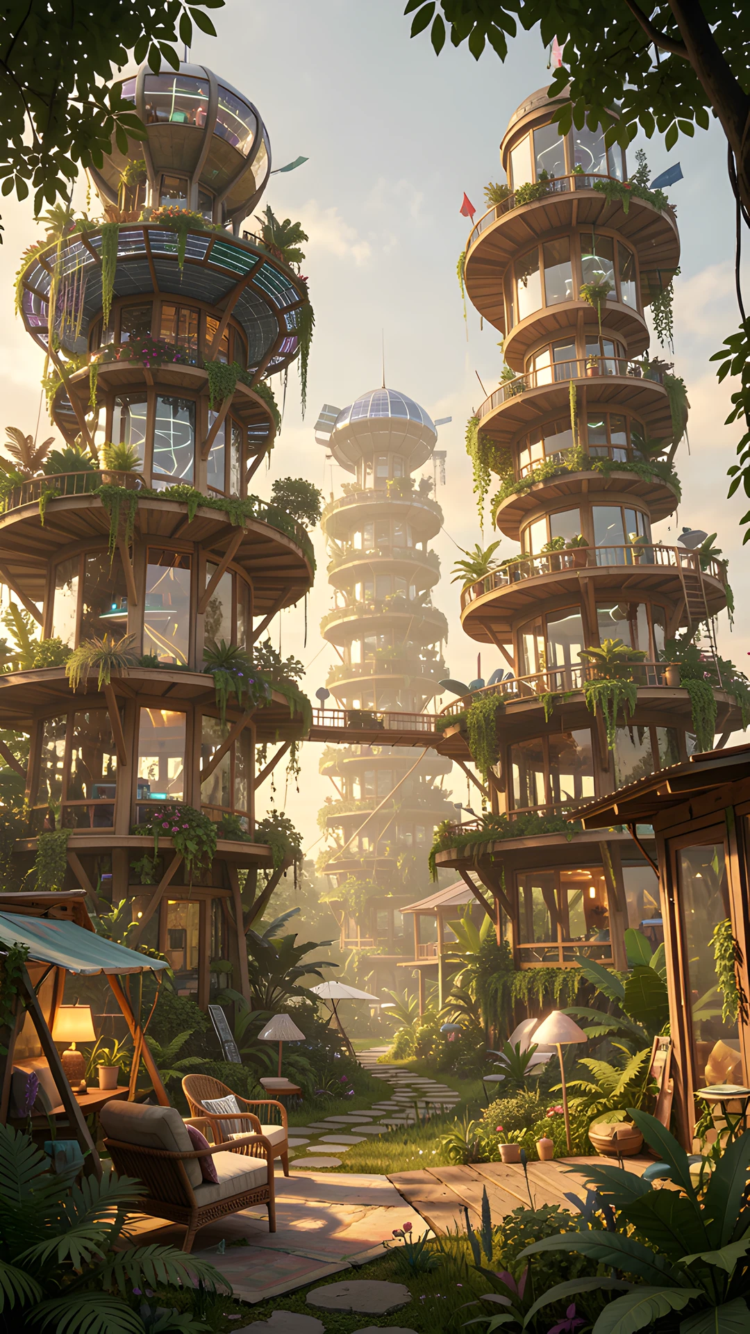 Solarpunk Skyscrapes