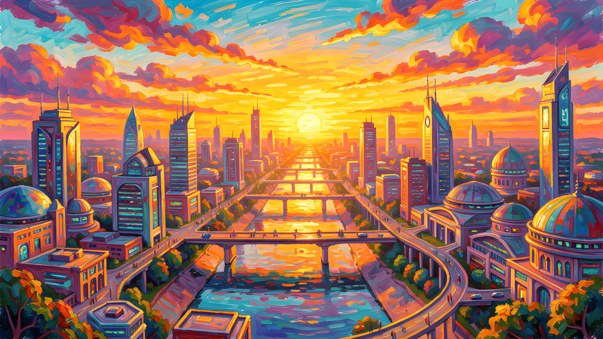 Vibrant City Sky