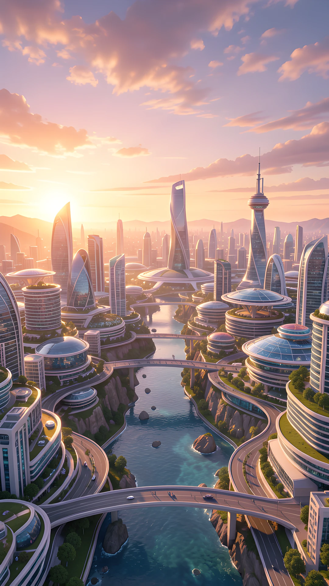 Retro Futuristic Skyscrapers