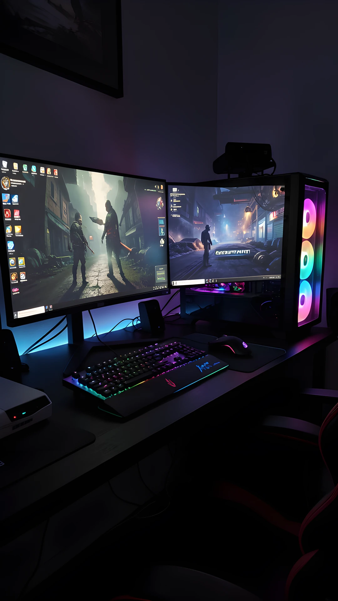 Darkened Desk