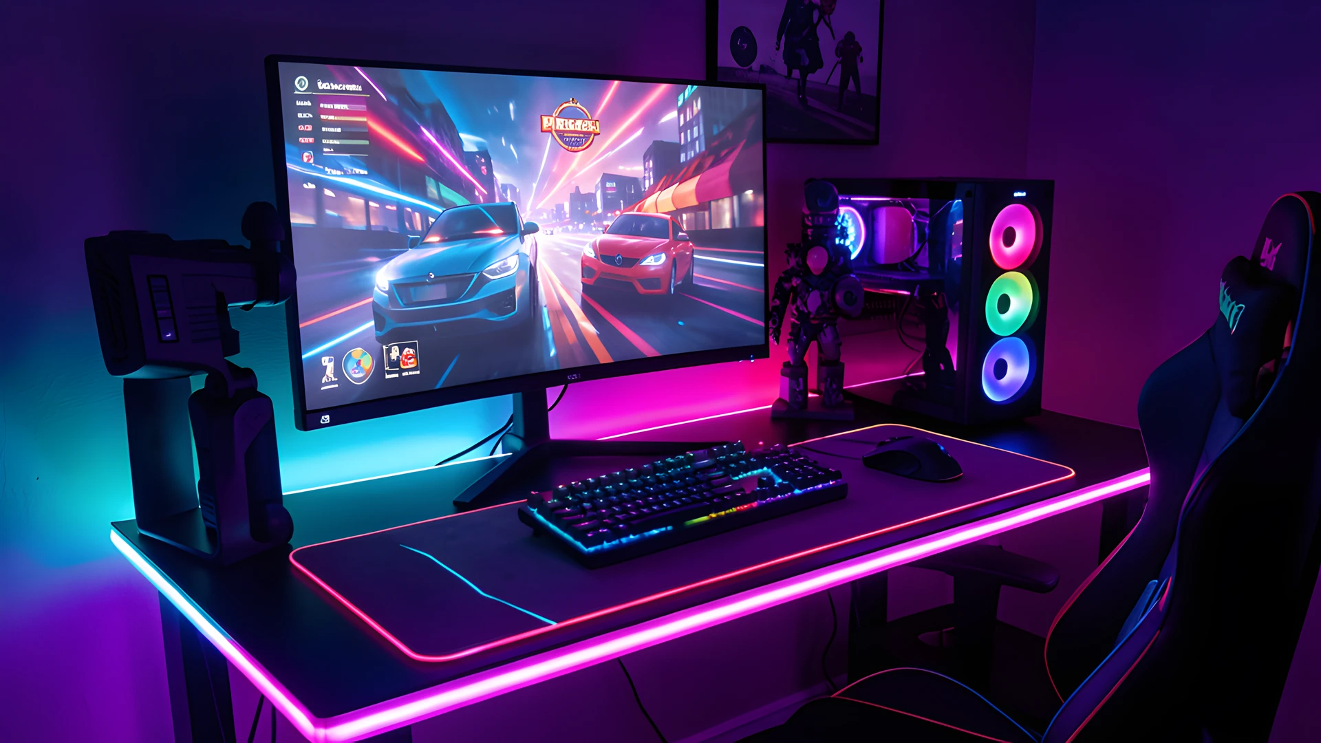 Neon Gaming Desk