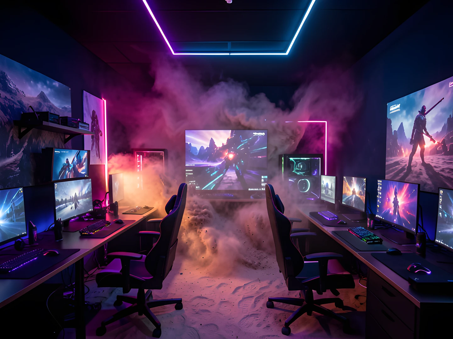 Neon Storm Room
