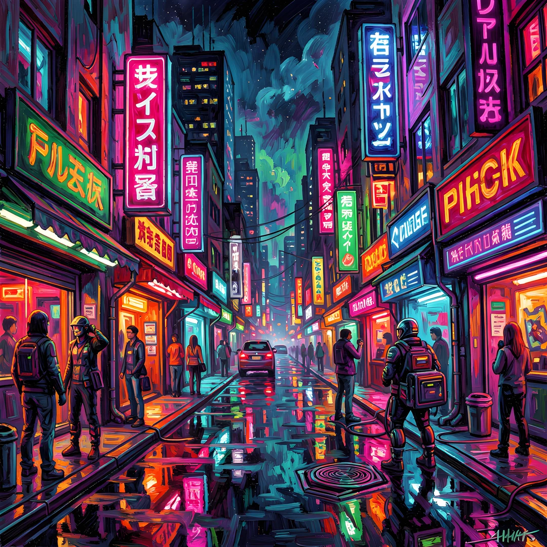 Neon Brush Strokes