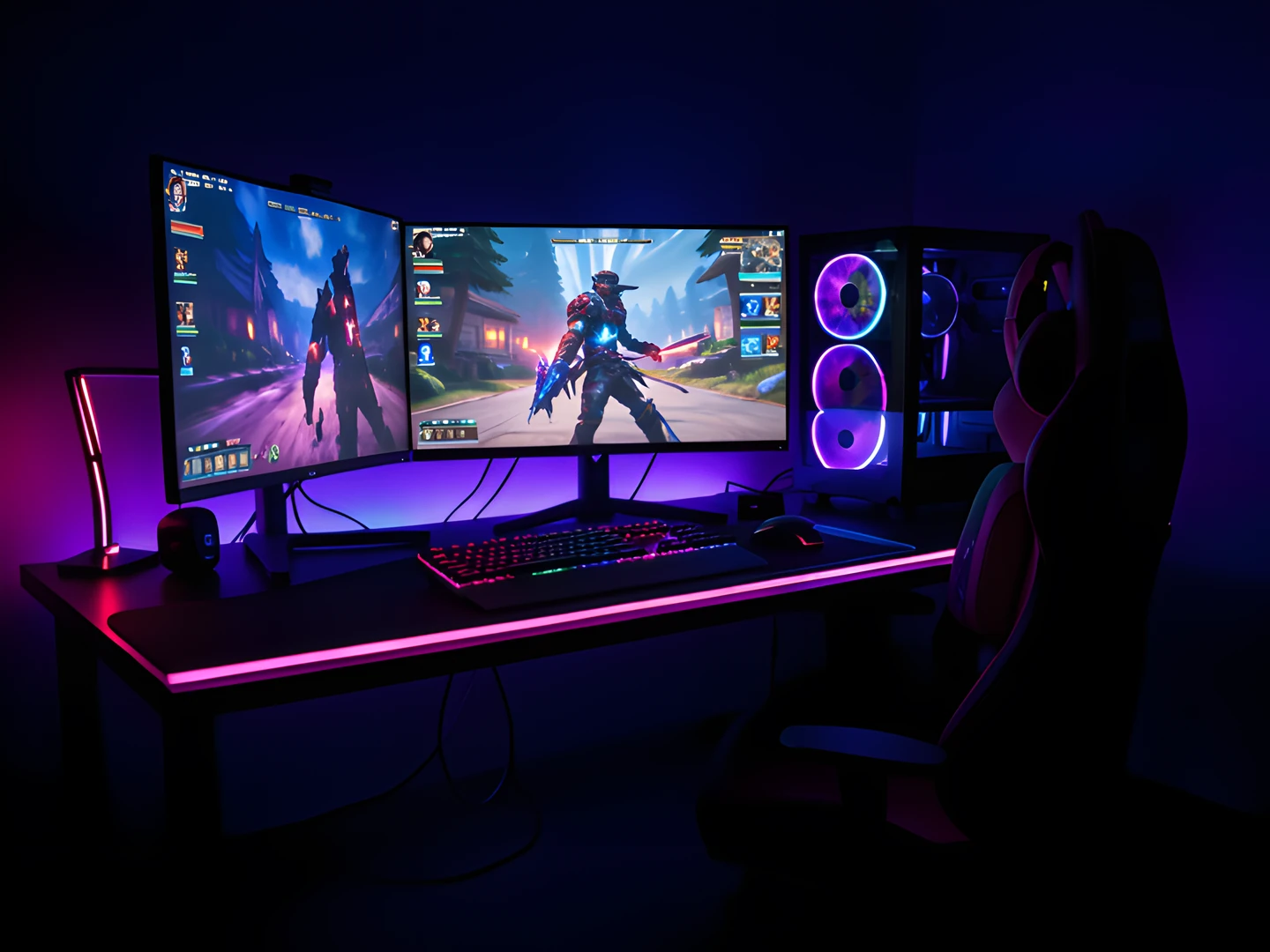 Glowing Desk Scene