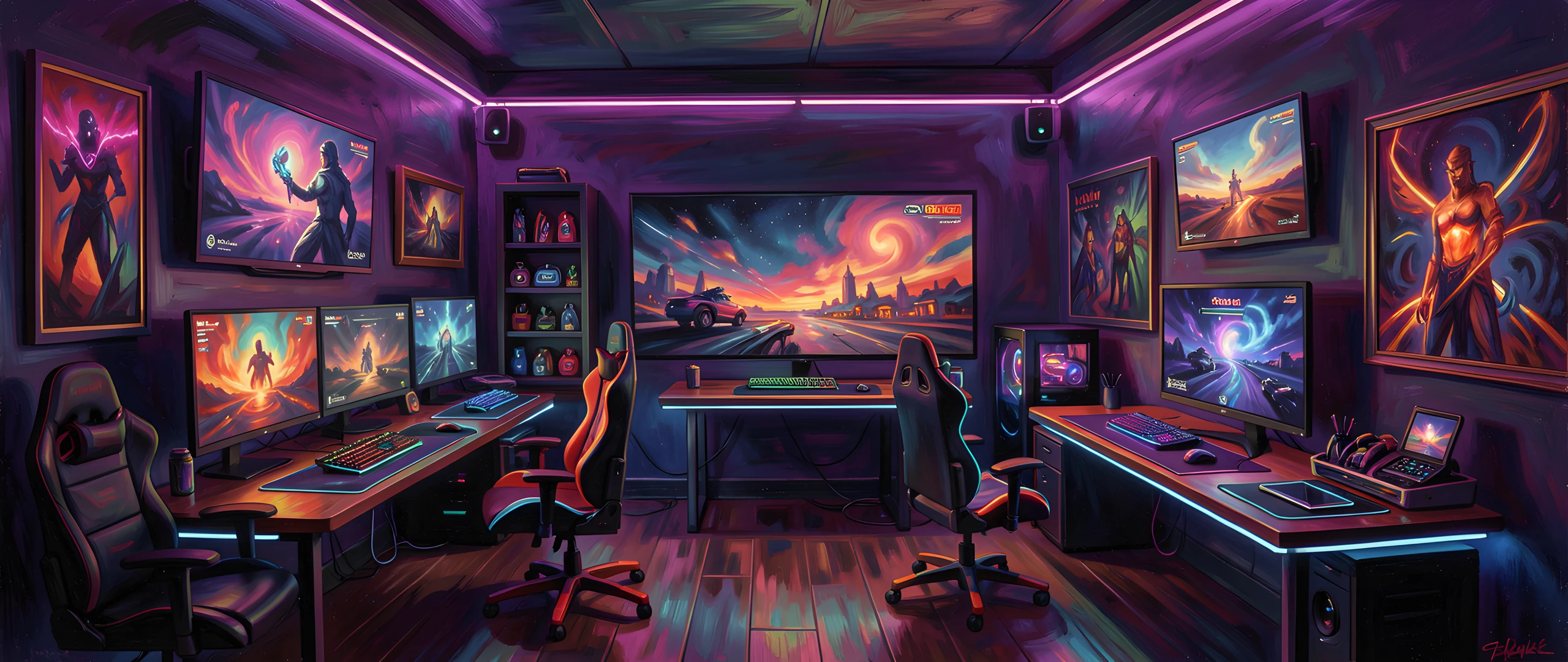 Neon Gaming Lair
