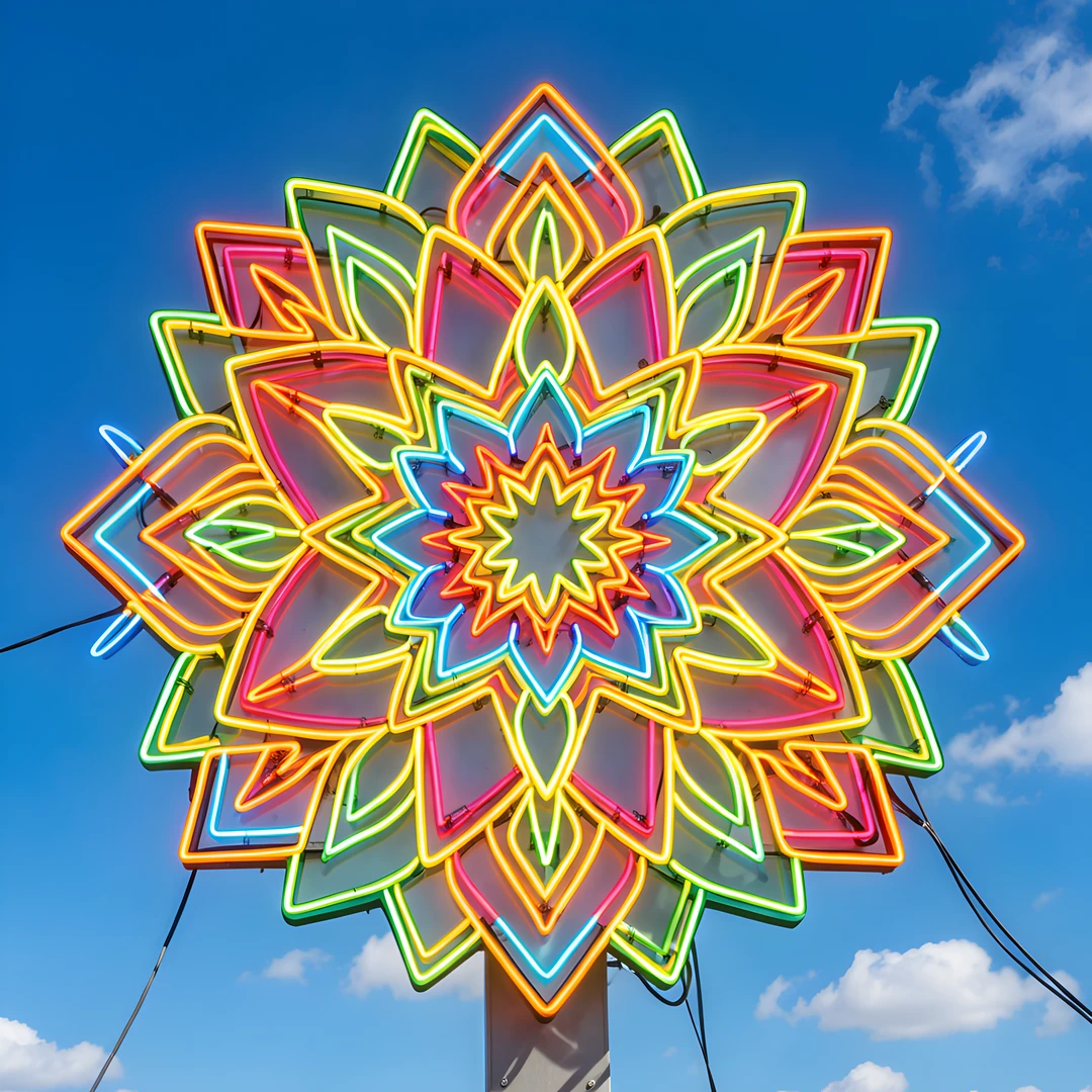 Neon Mandala Bloom