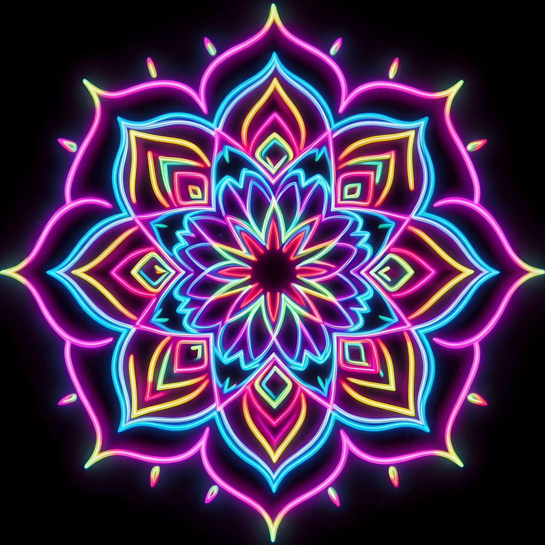 Neon Mandala Art