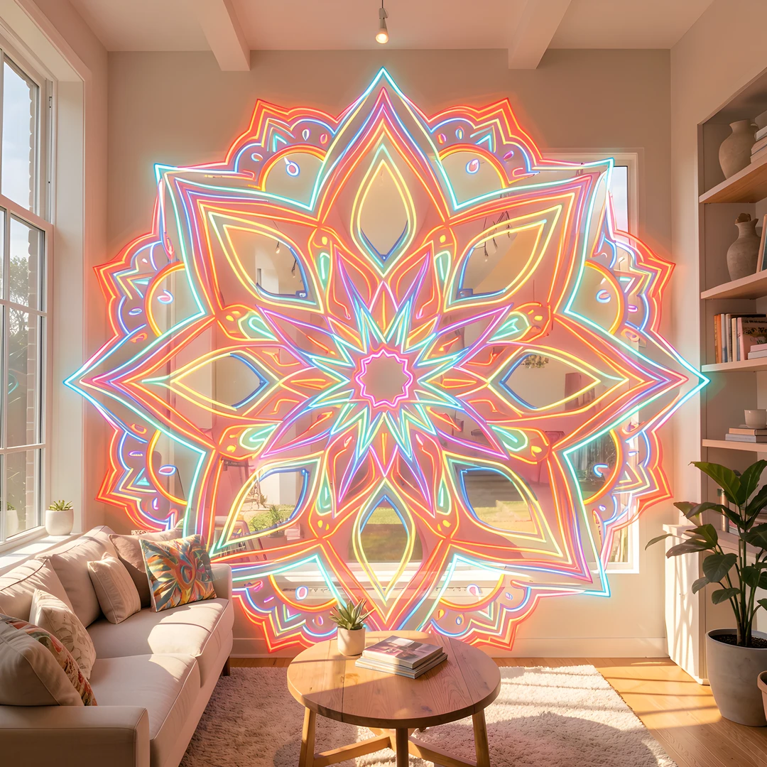 Neon Mandala Circle