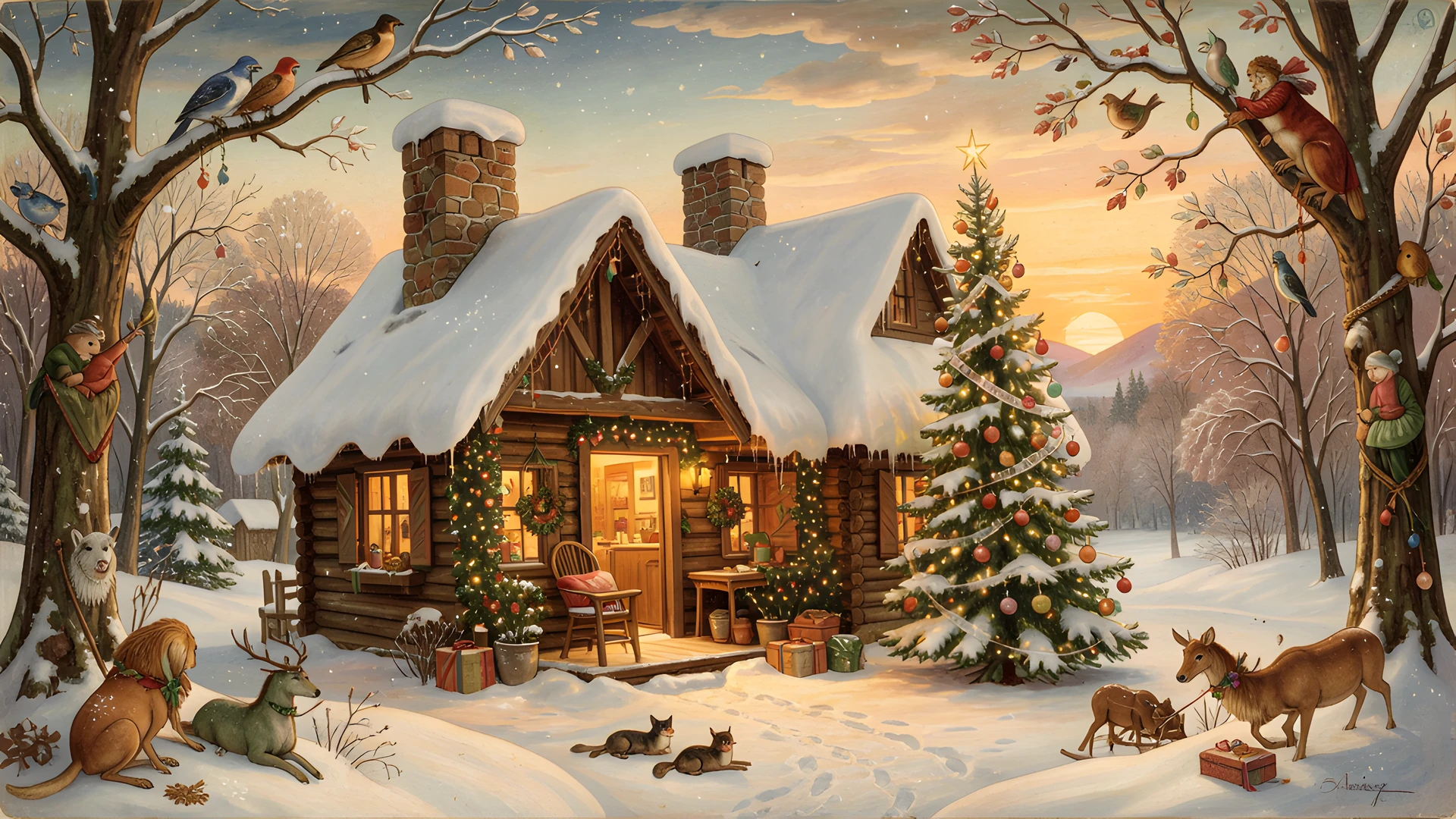 Winter Woodland Cabin