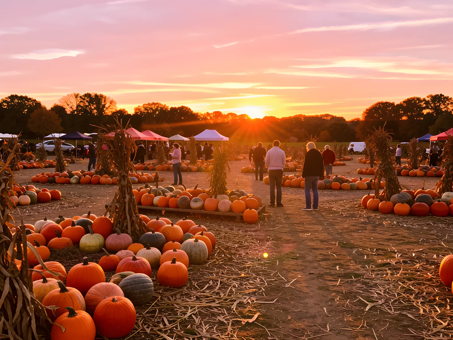Golden Pumpkin Field