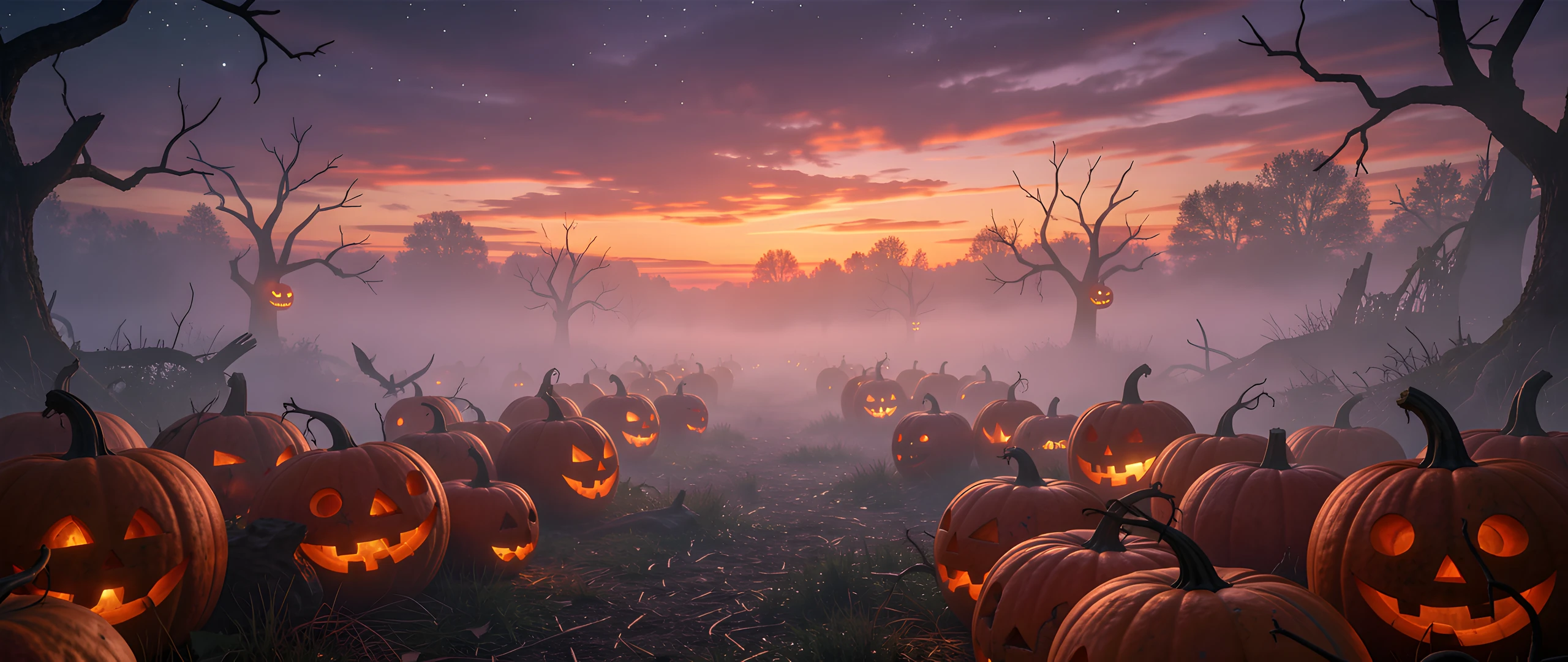 Pumpkin Sunset Night