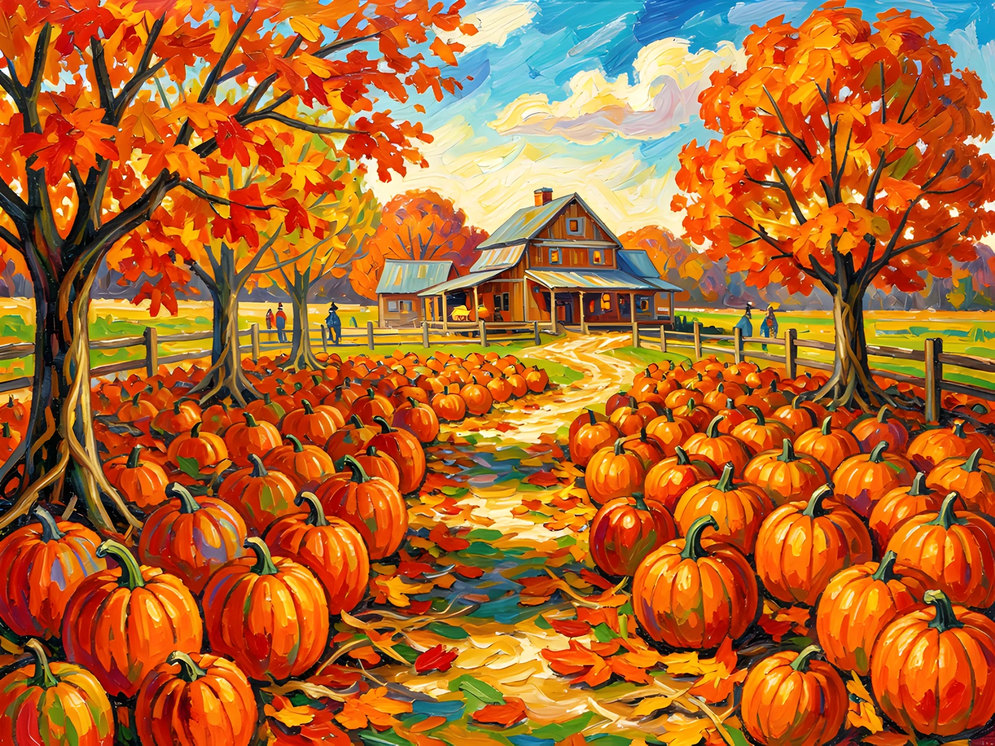 Autumn Harvest Scene