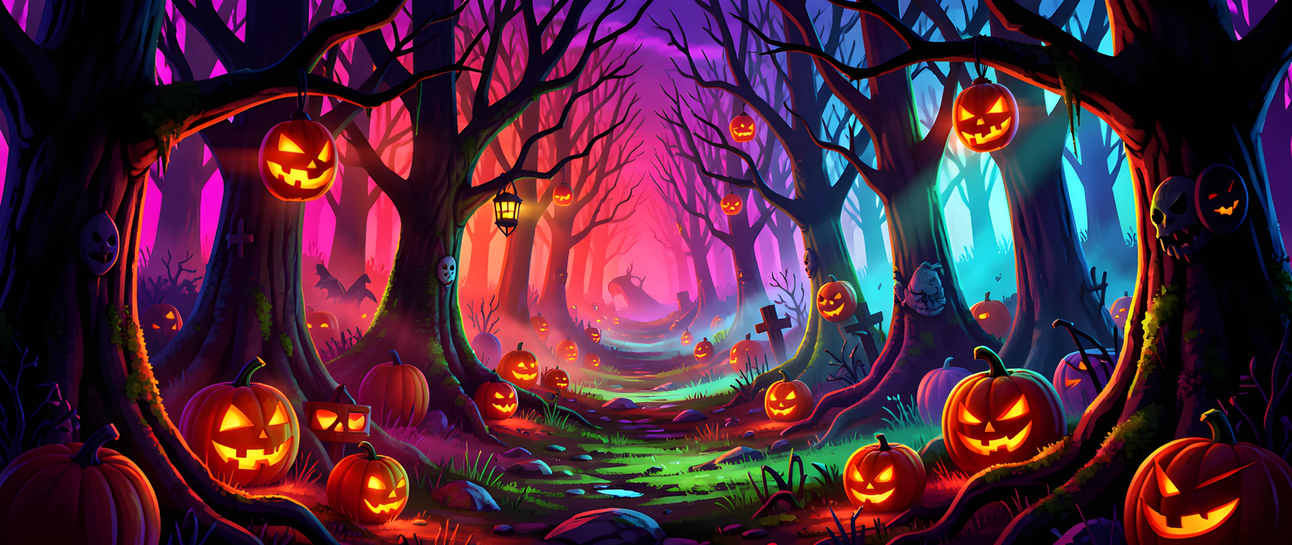 Spooky Dark Forest