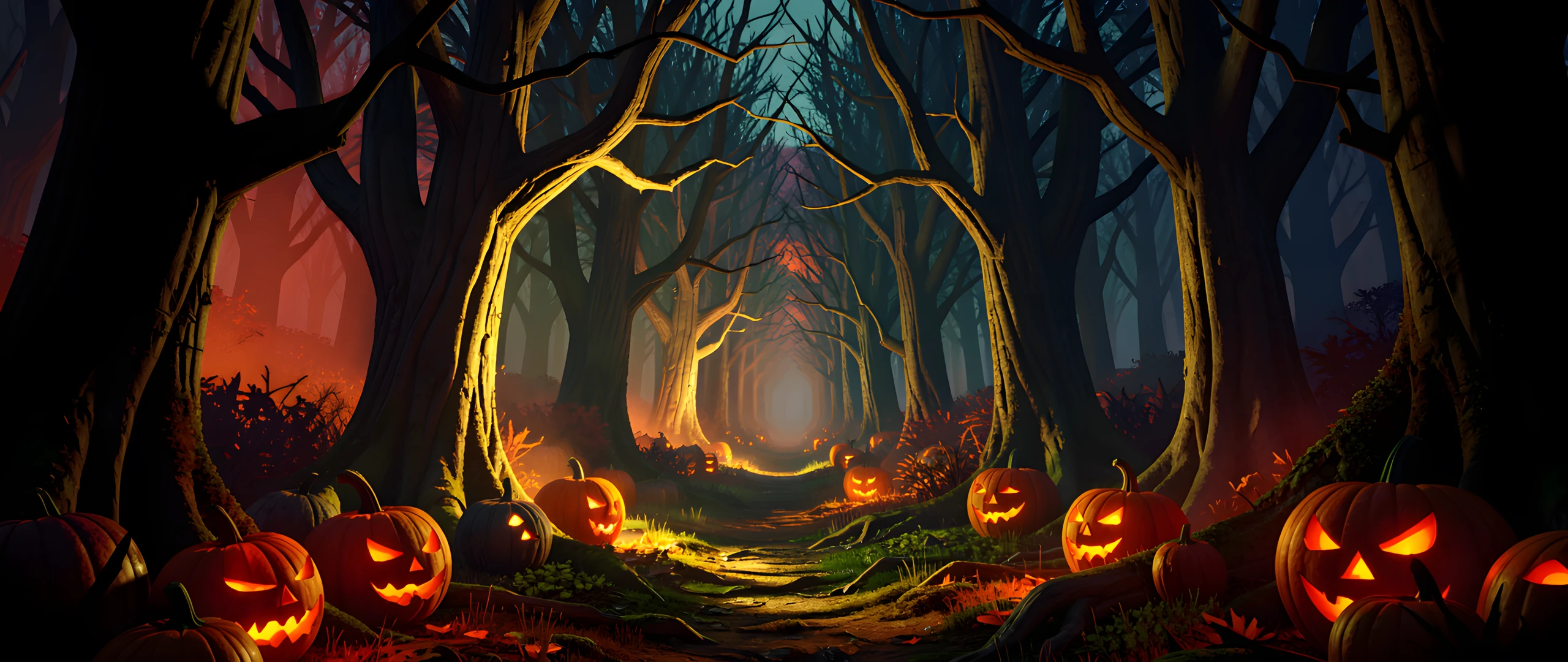 Spooky Dark Forest