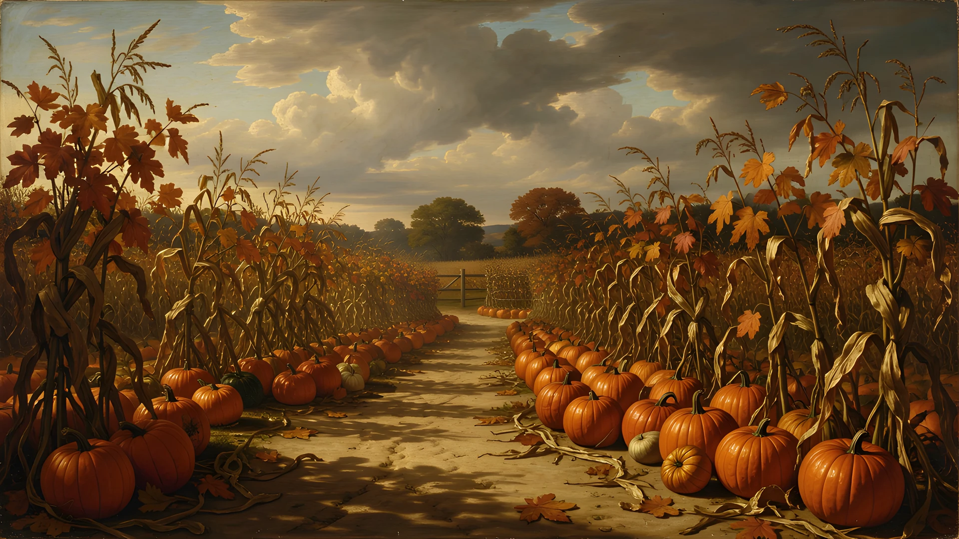 Harvest Pumpkin Scene