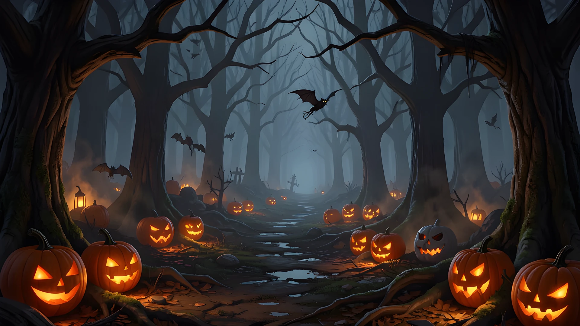 Haunted Night Scene