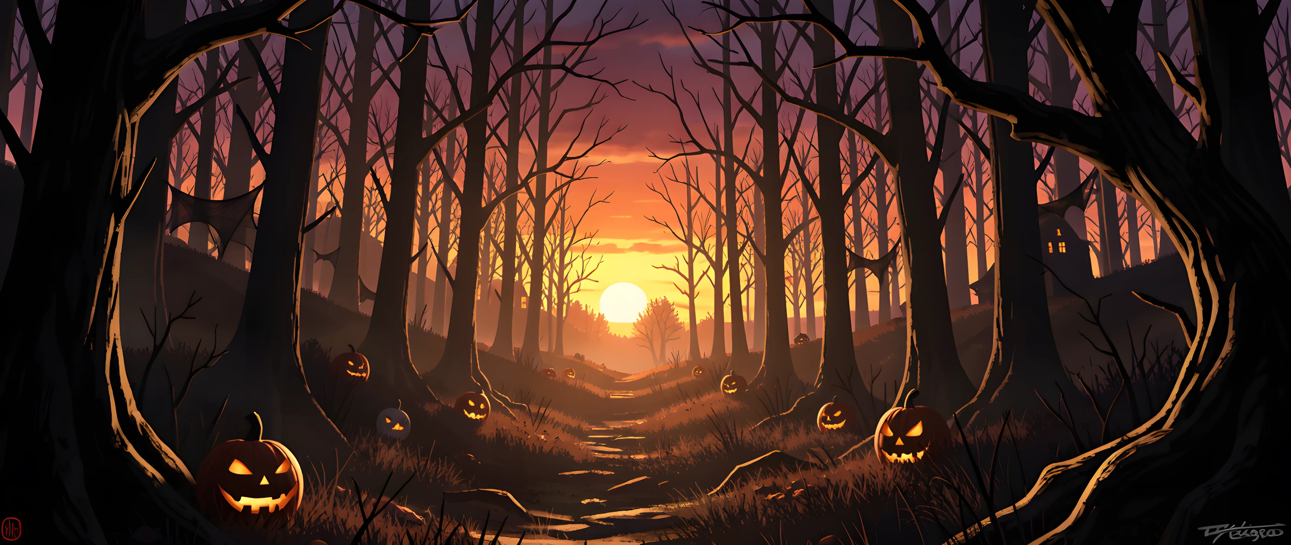 Forest Night Mountain