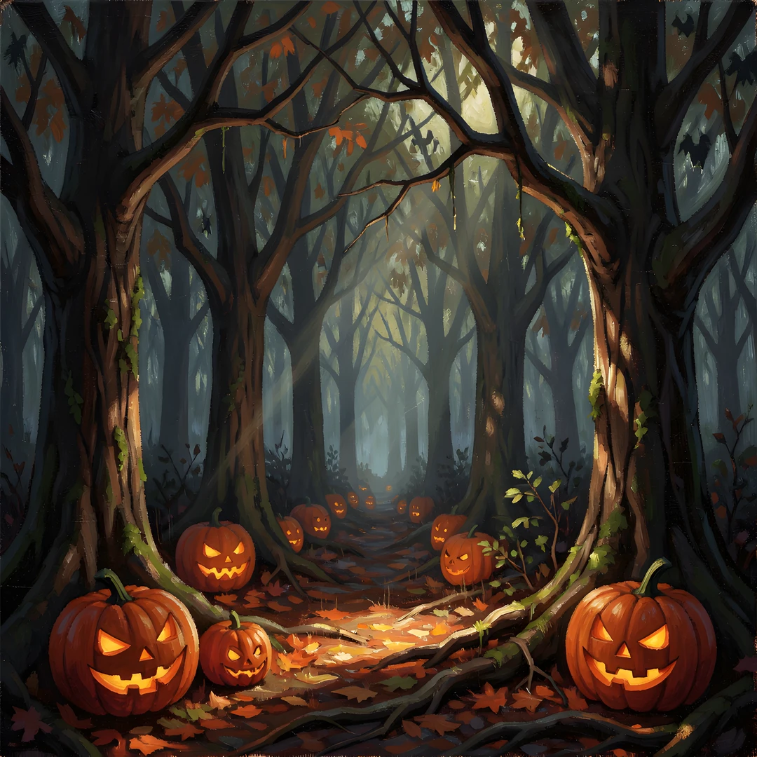 Moonlit Woodland Scene
