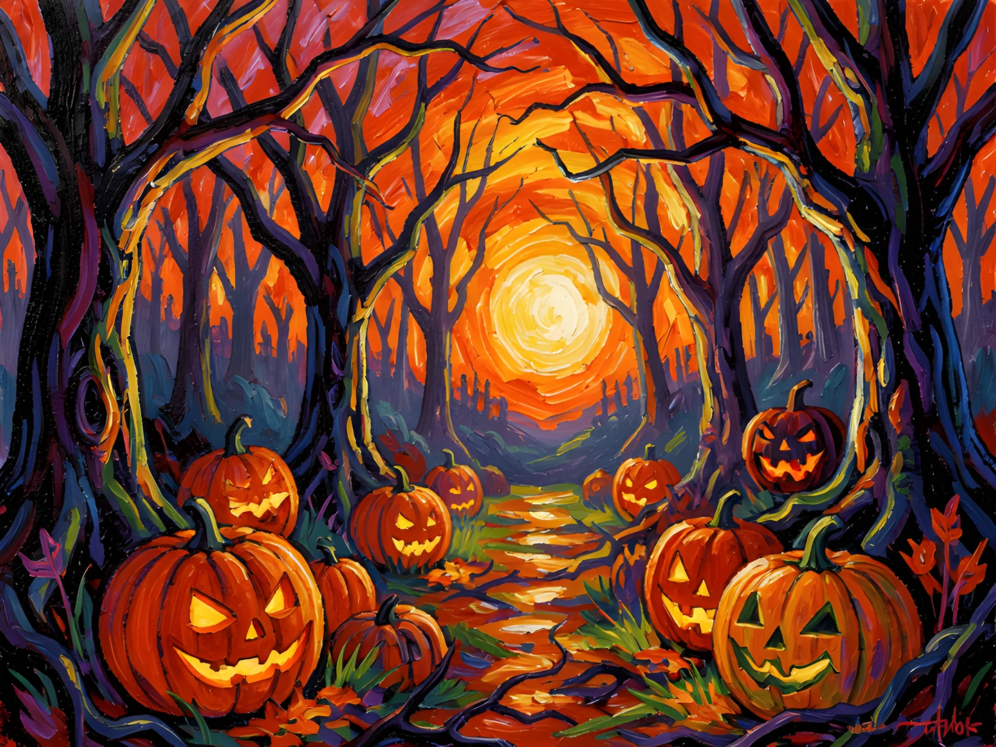 Impressionist Dark Forest
