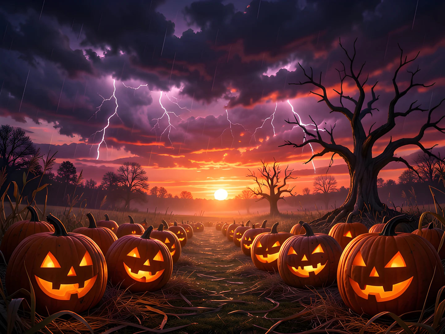 Pumpkin Storm Sunset