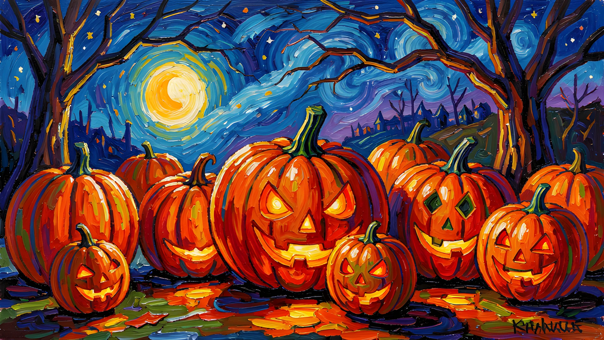Impressionist Halloween Night