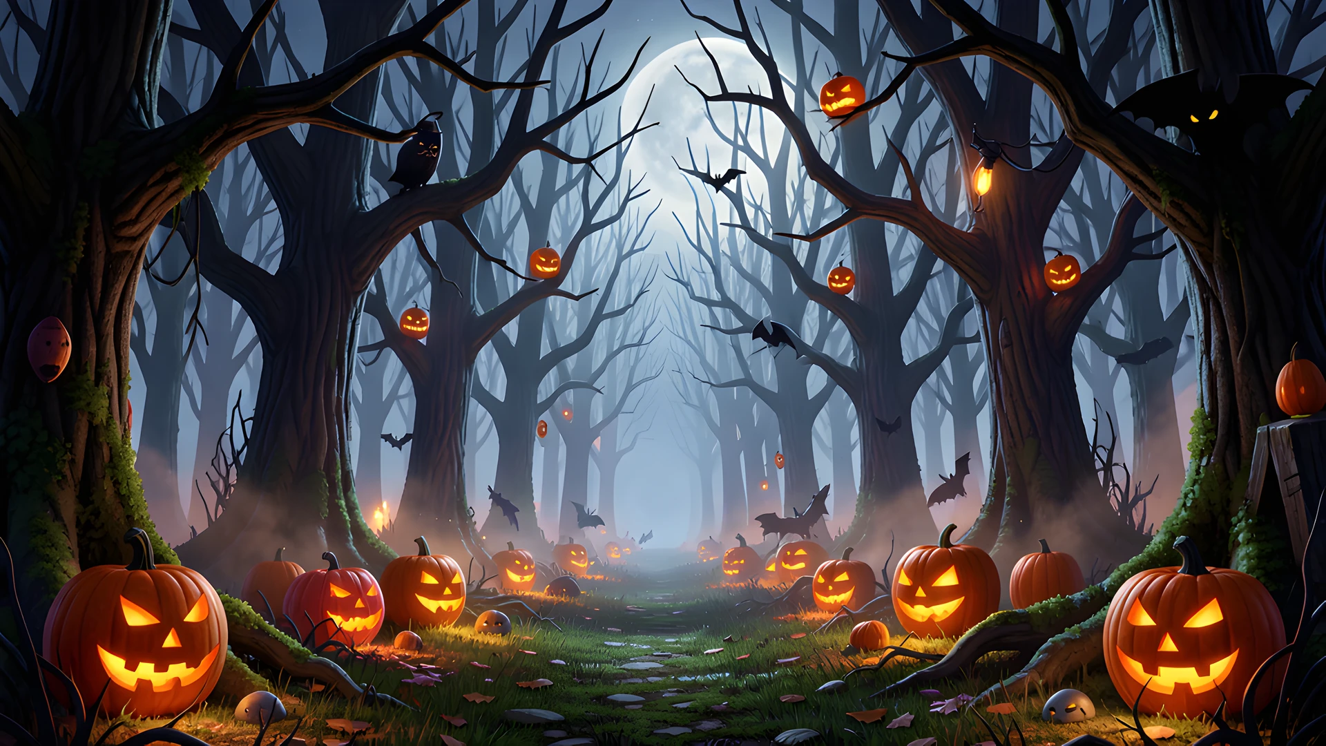 Haunted Woods Scene