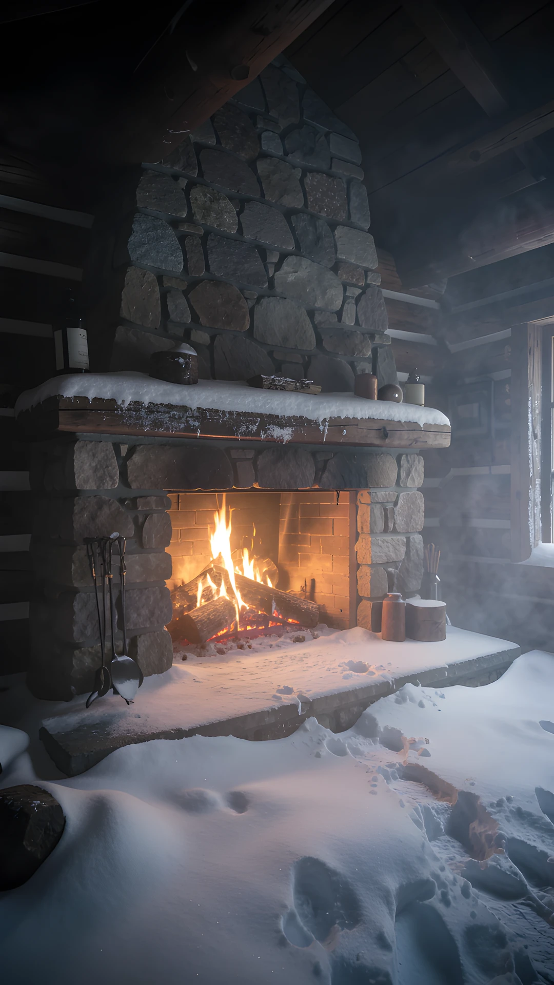 Winter Cabin Scene
