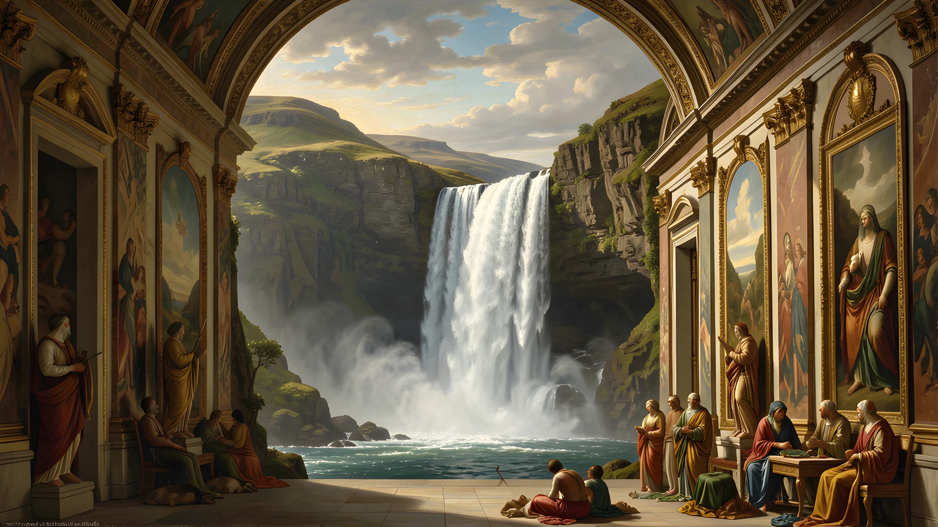 Frozen Waterfall Scene