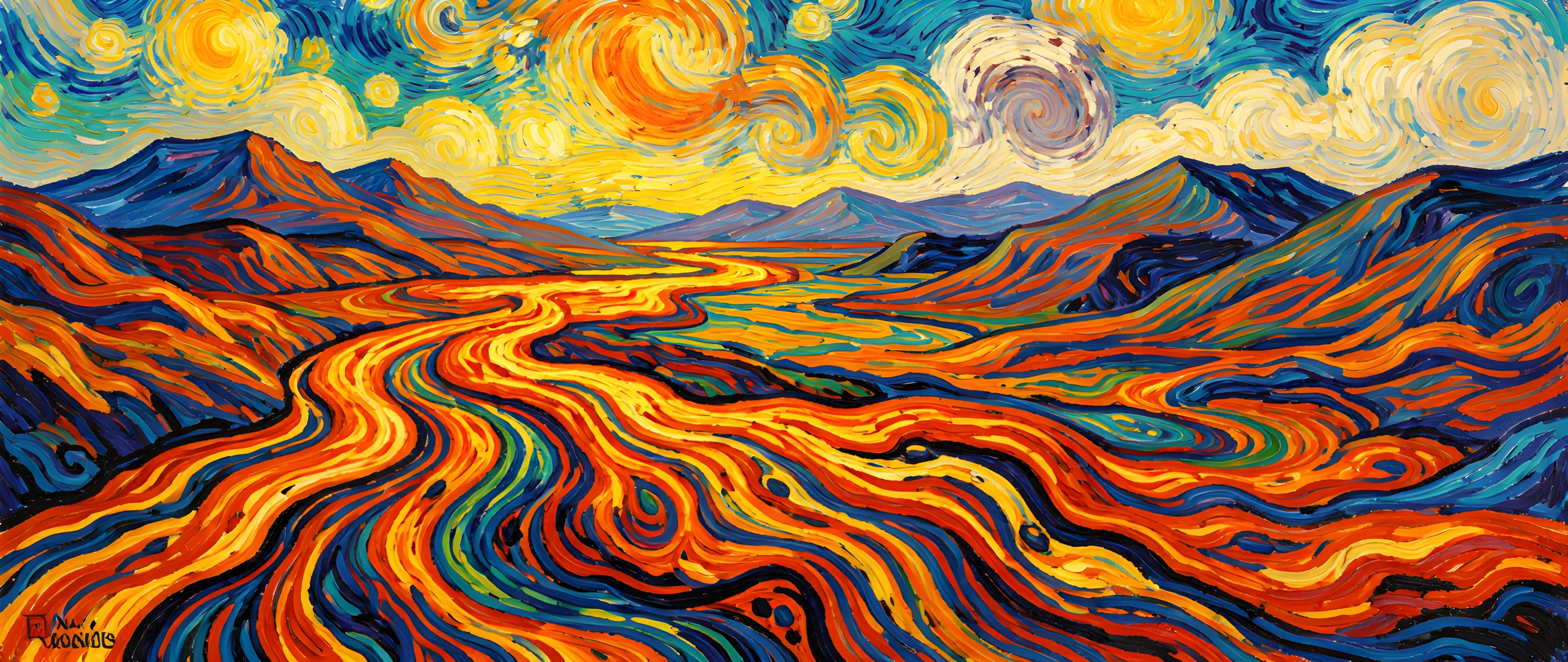 Vibrant Lava Fields