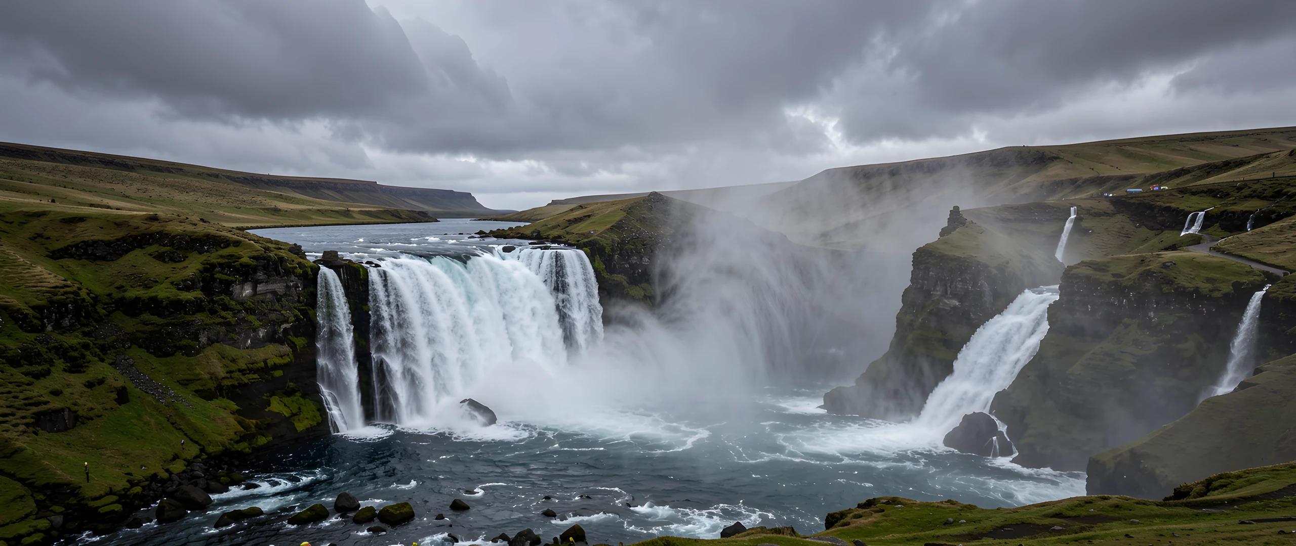 Frozen Waterfall Scene