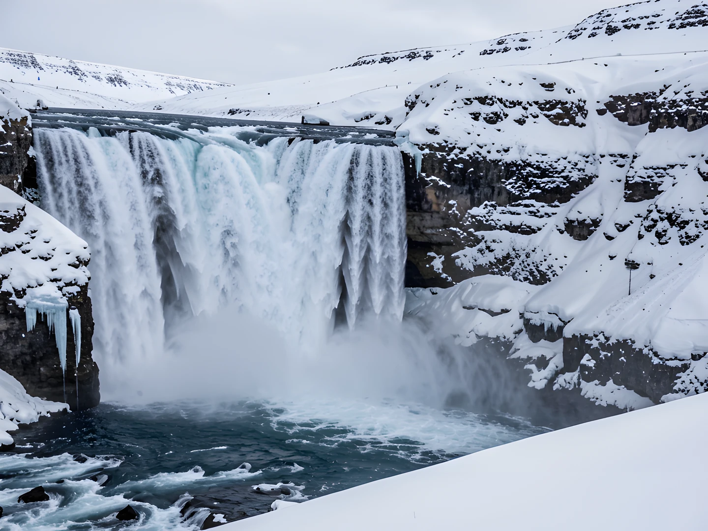 Frozen Glacier Falls