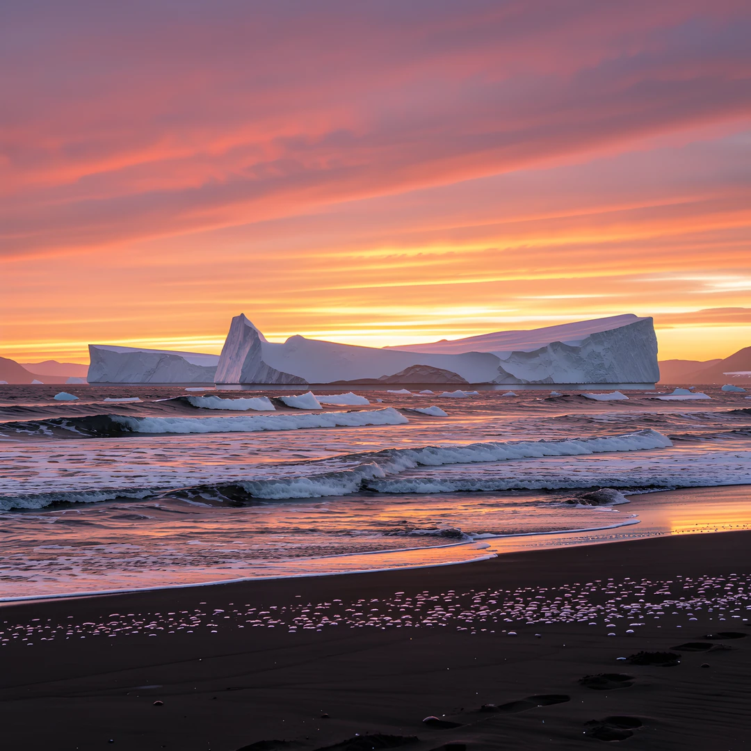Frozen Coastal Sunset
