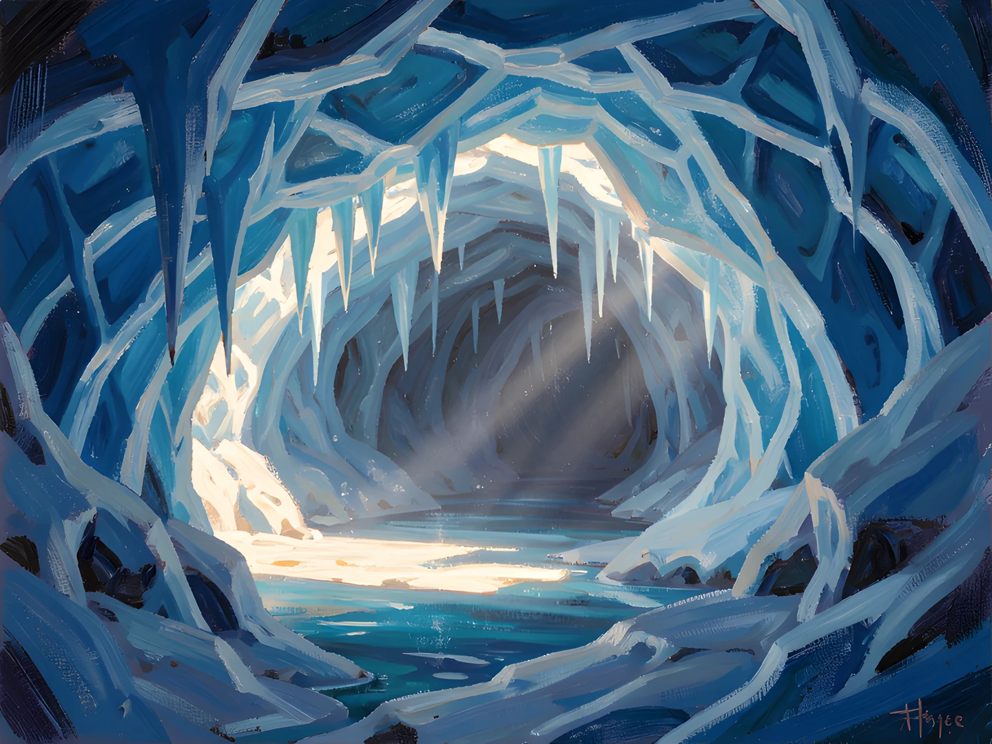 Impressionist Blue Cave