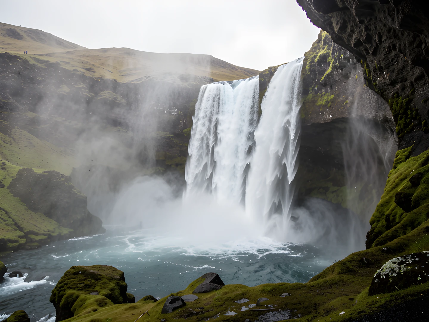 Frozen Waterfall Scene