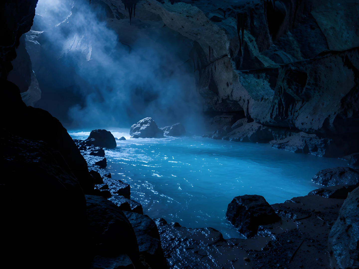 Steaming Blue Depths