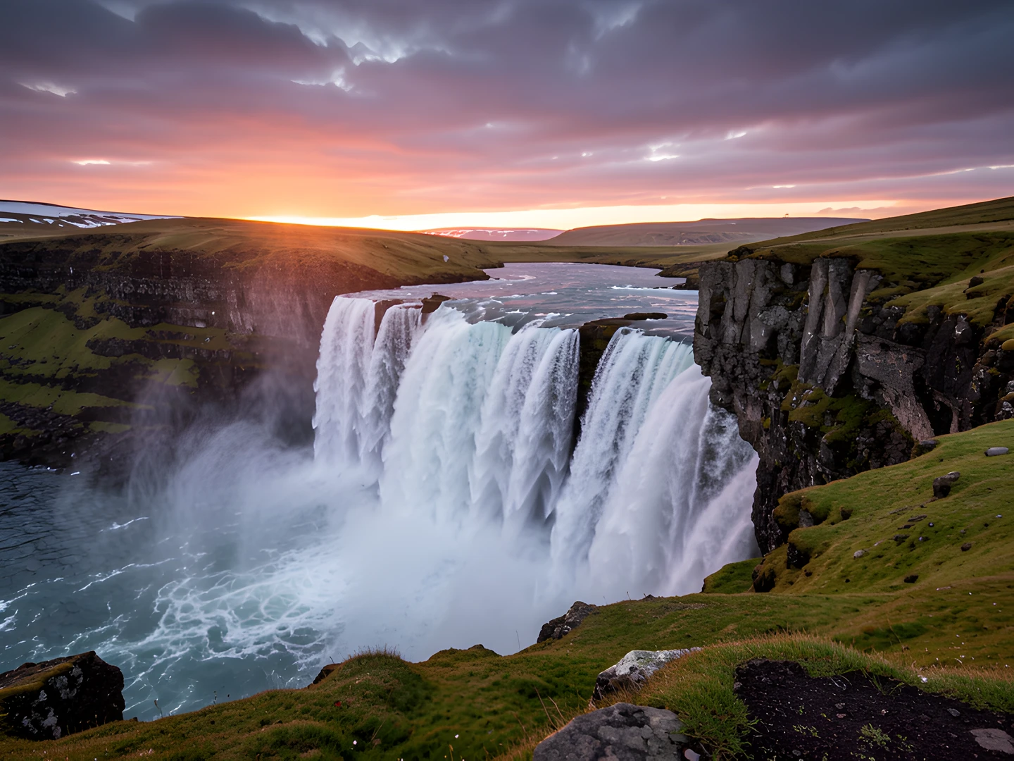 Frosty Waterfall Dawn
