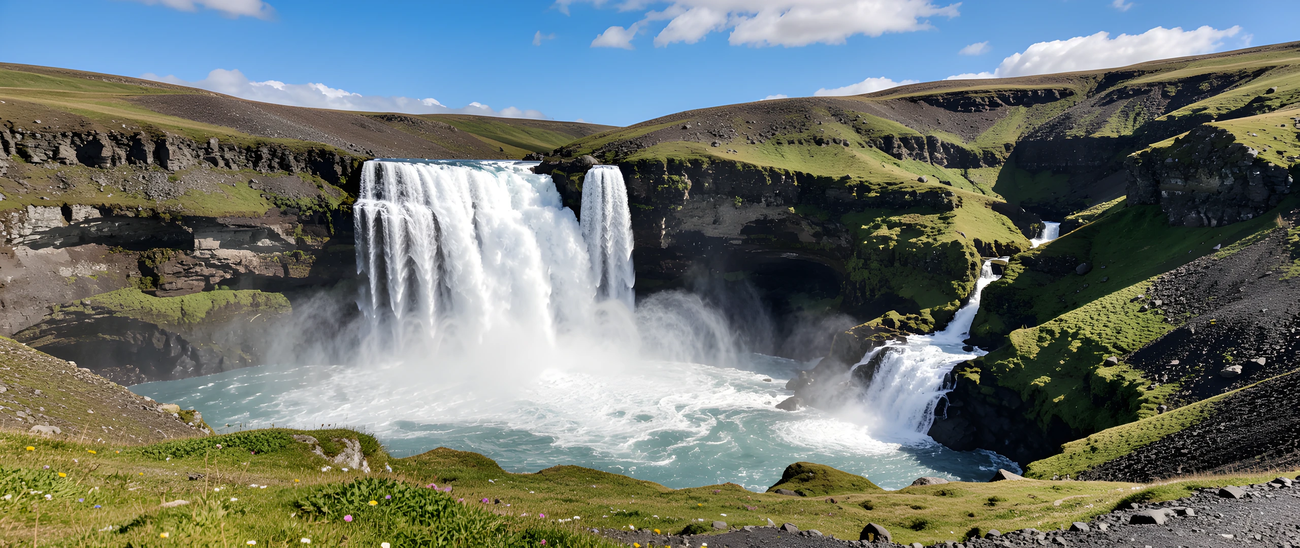 Icelandic Midday Falls