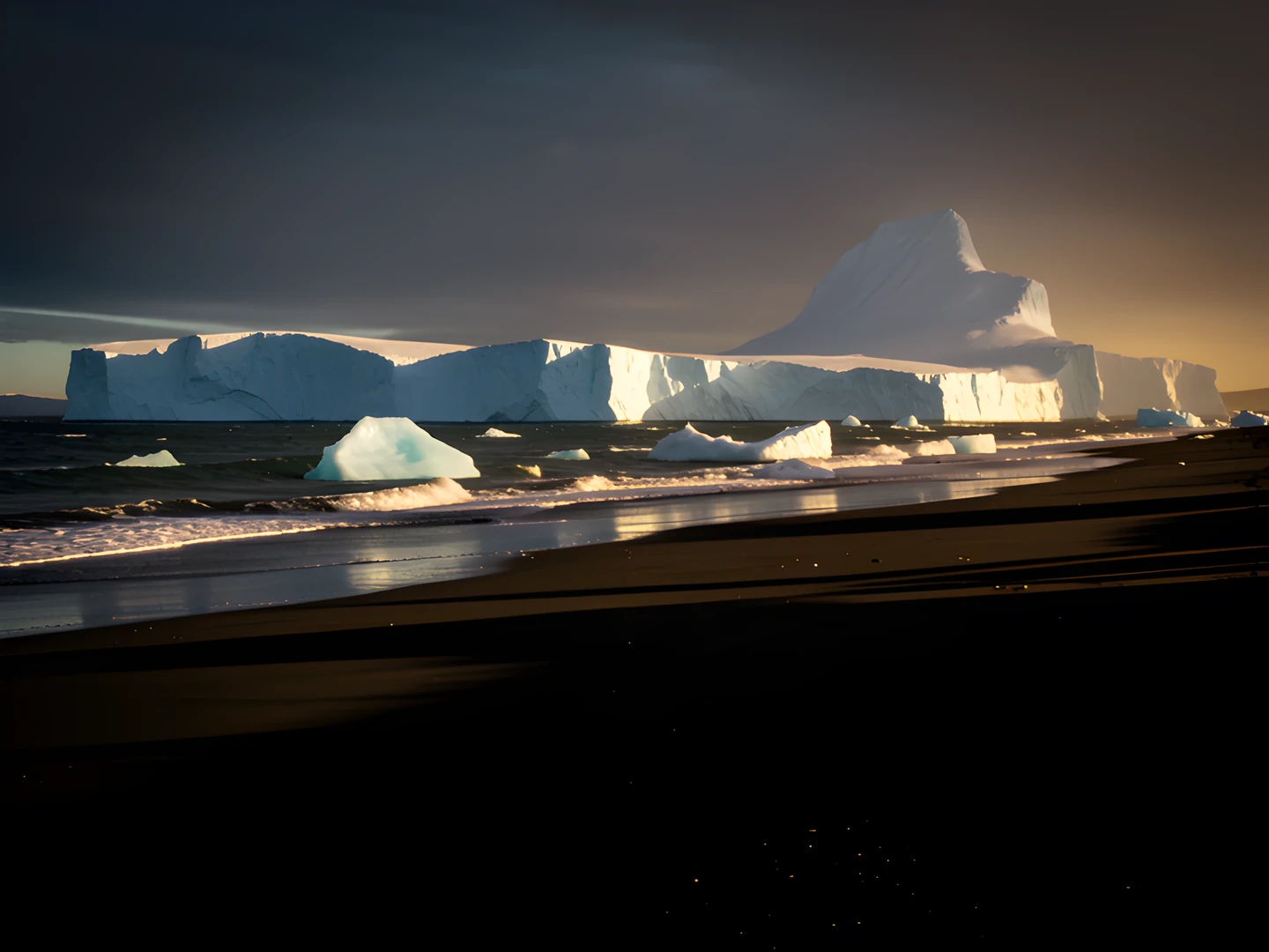 Frozen Beach Scene