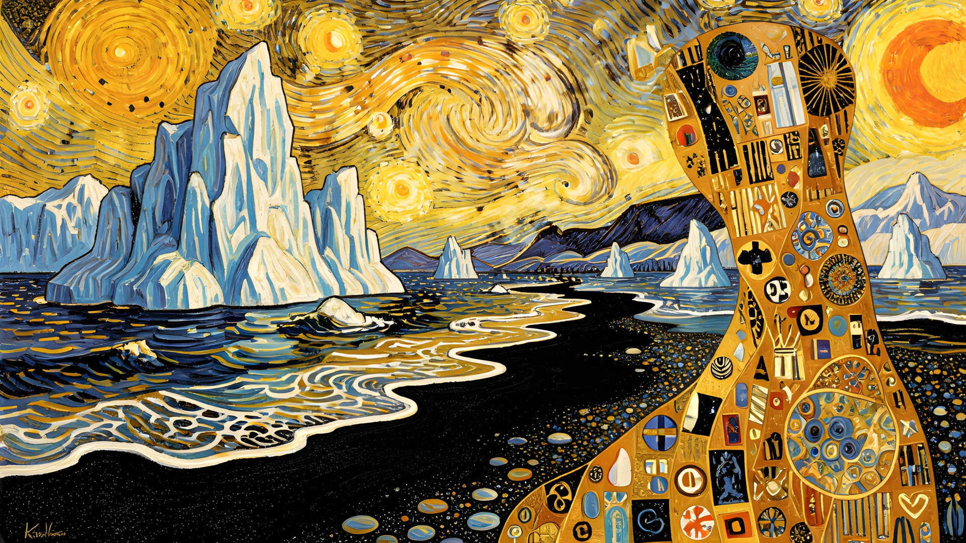 Golden Icebergs