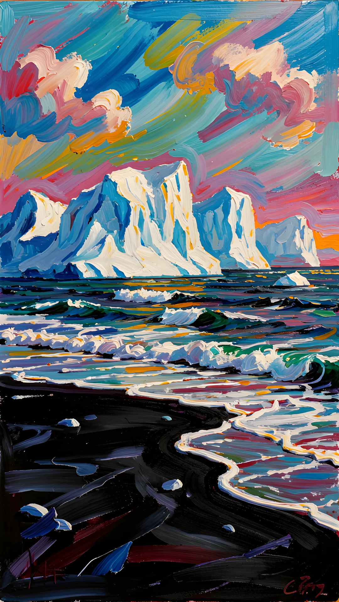 Impressionist Coastal Scene
