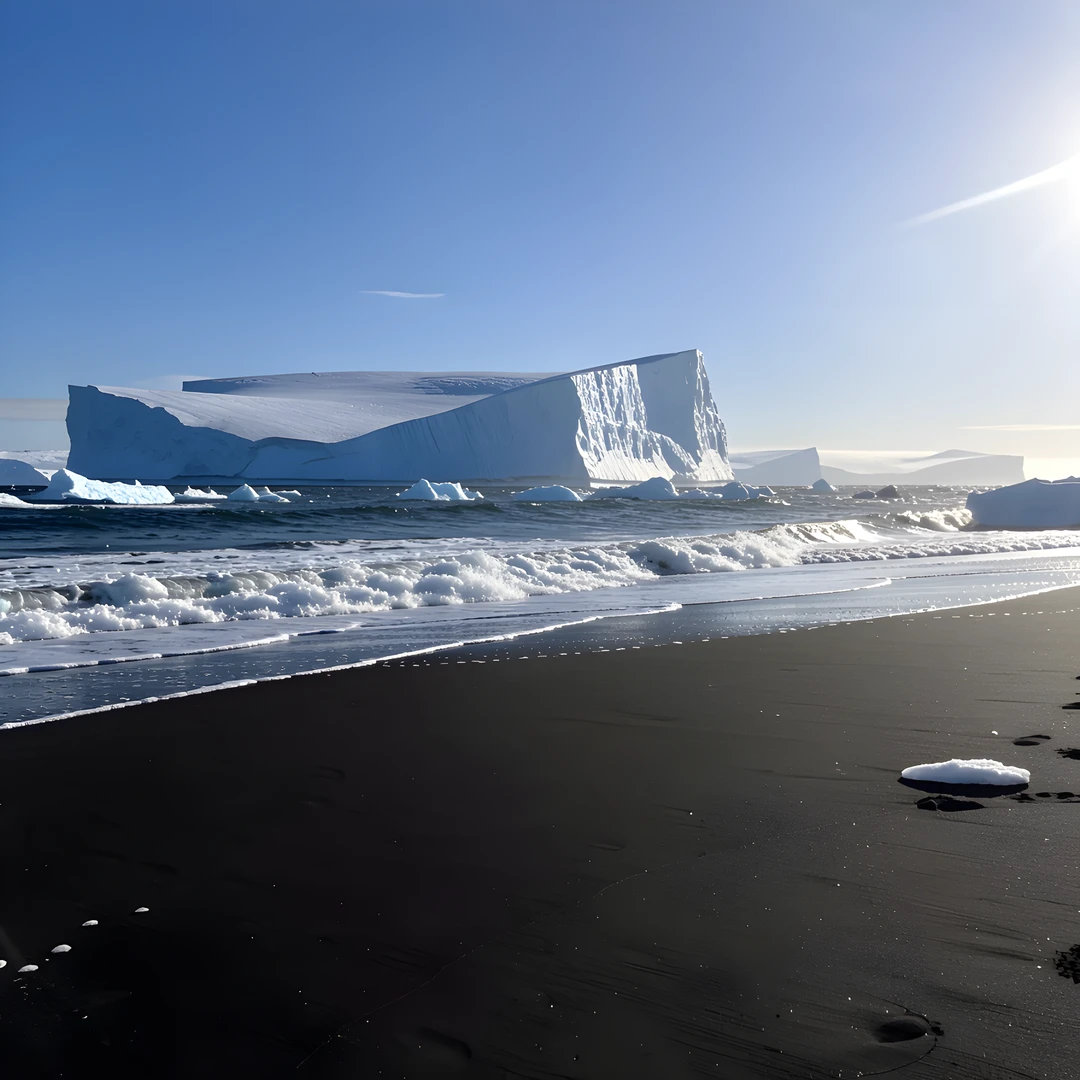 Frozen Coastal Beach
