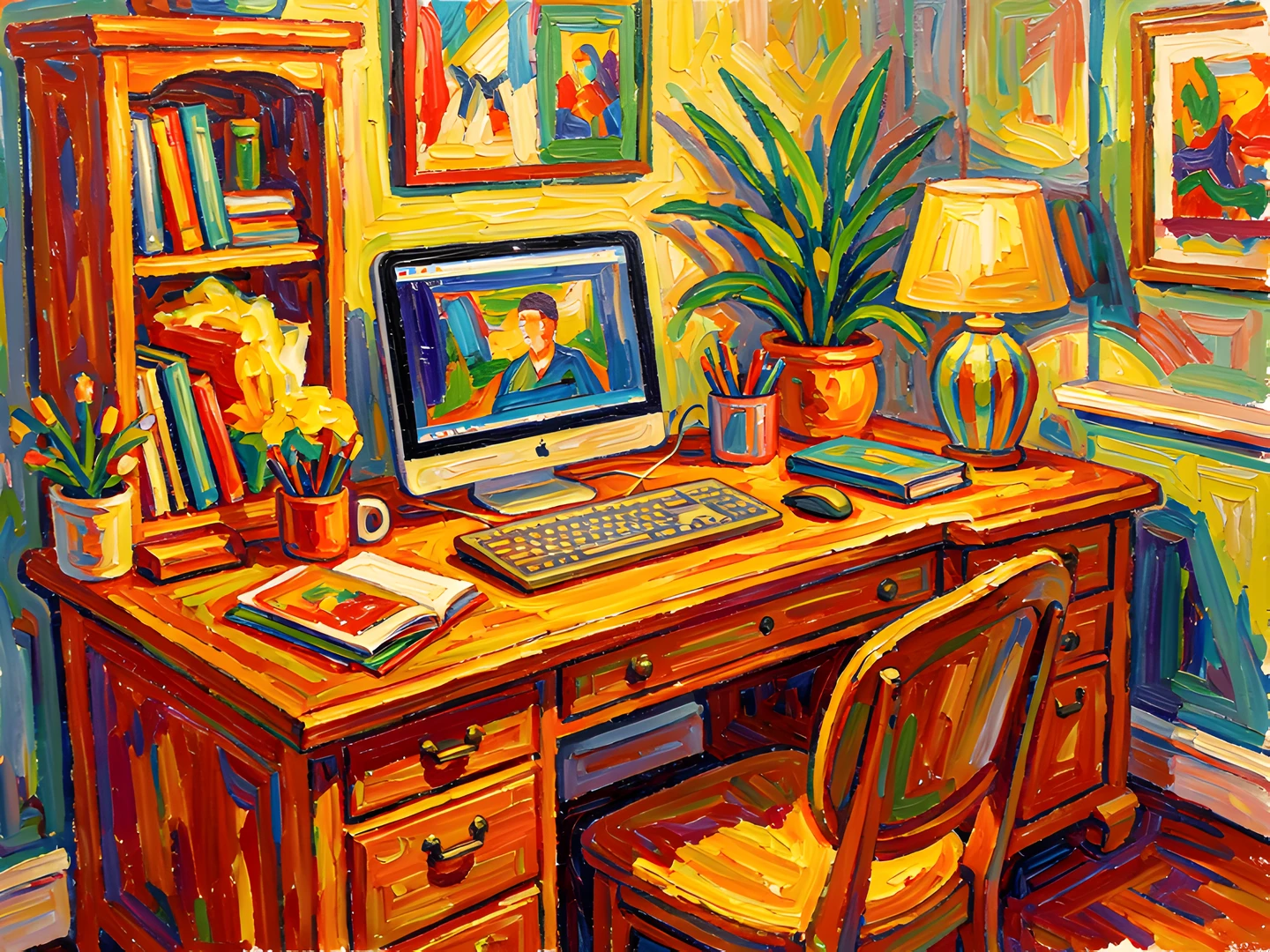 Impressionist Office Scene