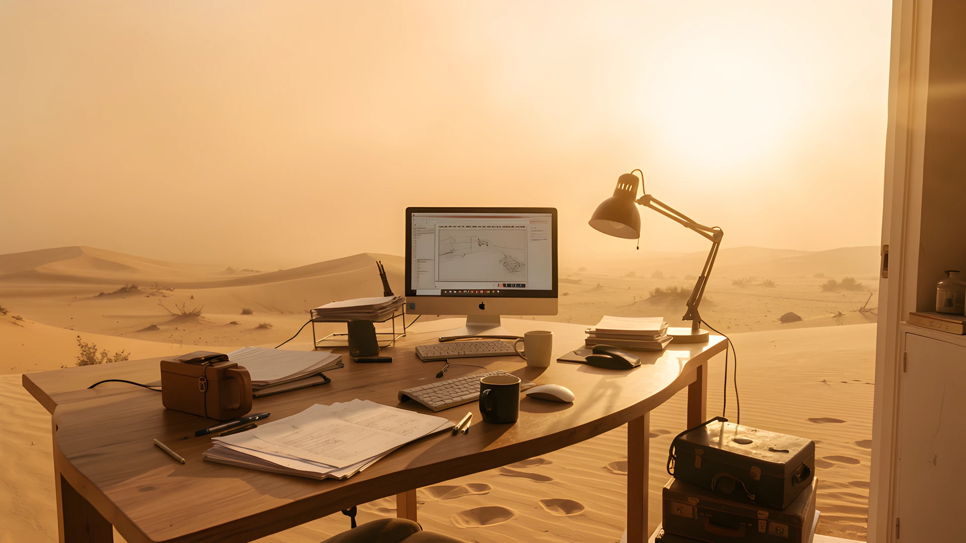 Stormy Morning Office