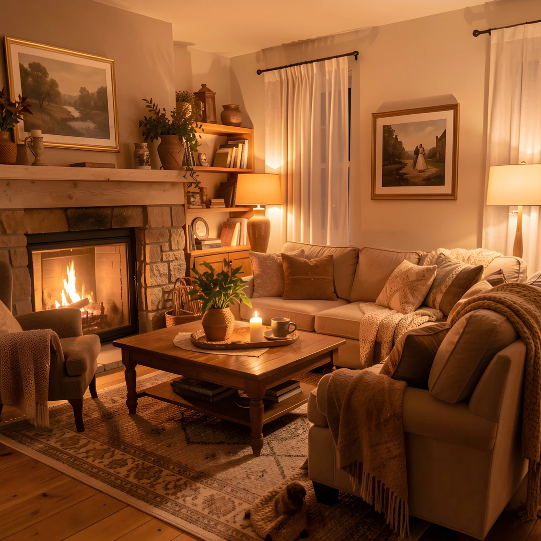 Cozy Fireside Scene
