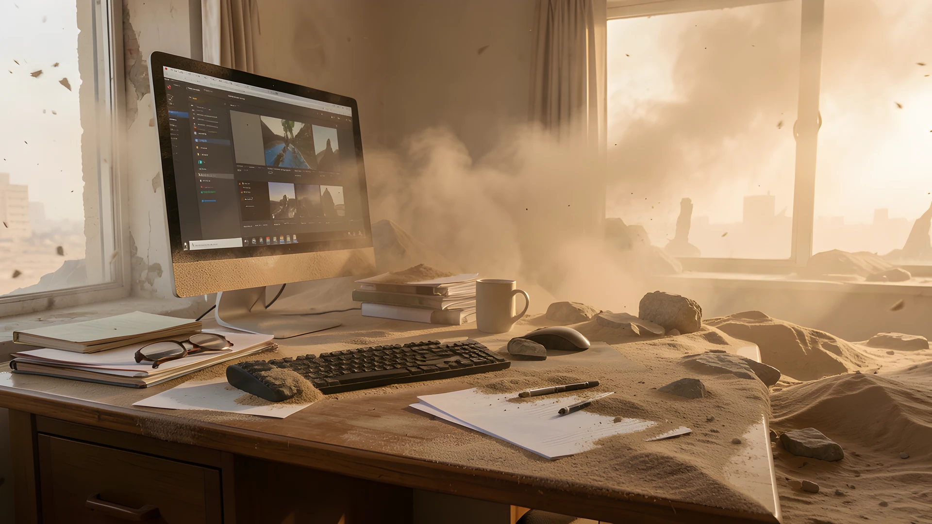 Sandy Office Scene